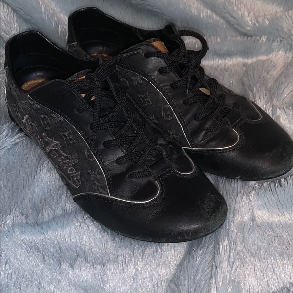 Louis Vuitton Black Canvas Monogram Walking Shoe